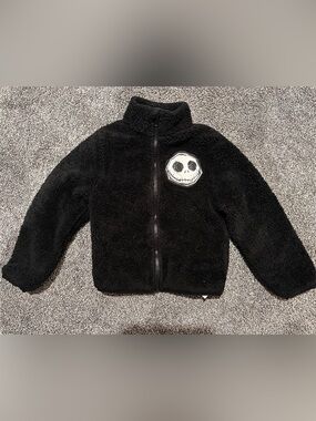Disney Jack Skeleton Kids Black Fleece Jacket - Cozy Warm Outerwear size 5/6